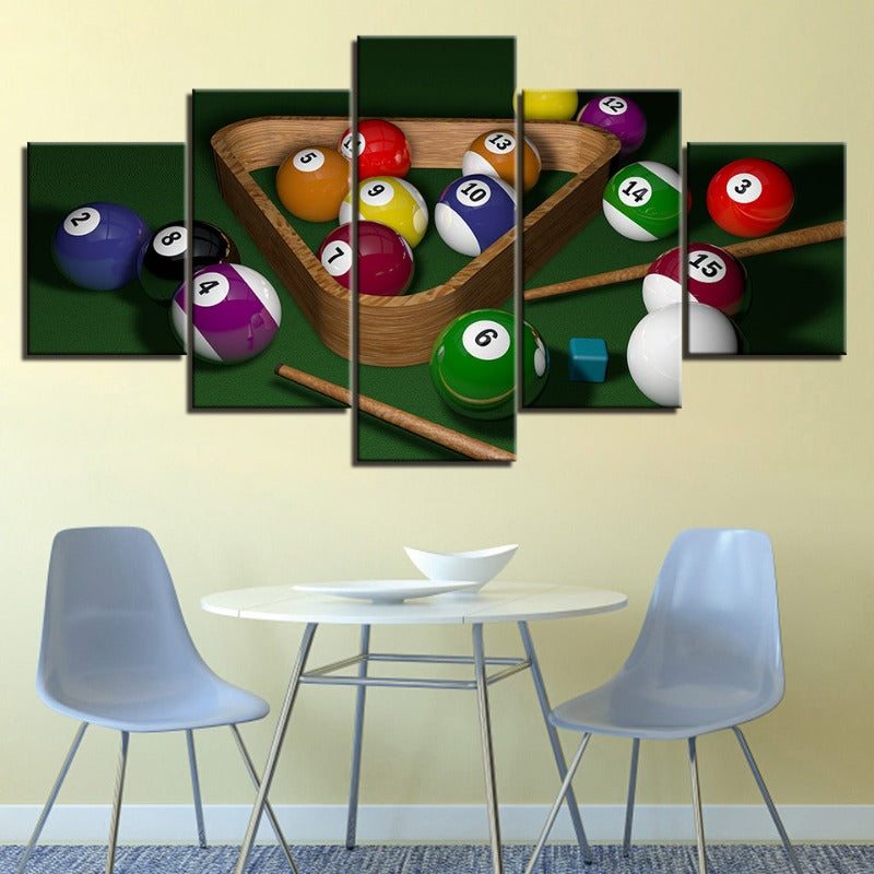5-teilige Billardkugeln - Leinwand Wandkunst Gemälde