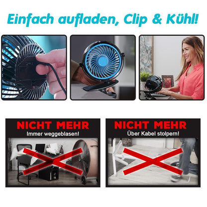 360 ° Tragbarer & Wiederaufladbarer Lithium-Ionen Ventilator | Brehn
