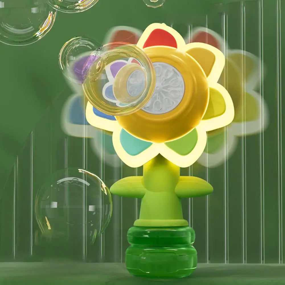 Brehn | Elektrische Sonnenblumenförmige Tragbare Kinder Spaß Seifenblasenmaschine Spielzeug