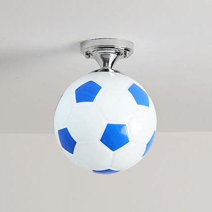 Brehn | SportLume Kreative Deckenleuchte | Basketball & Fußball Design | Halbmontage | Glaslampe