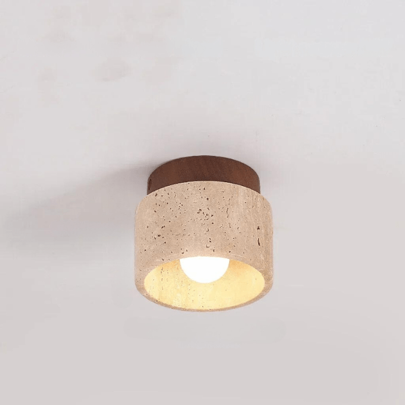 Brehn | Travertin Deckenleuchte - Raffinierte Eleganz - Sanftes Licht - Einzigartiges Design