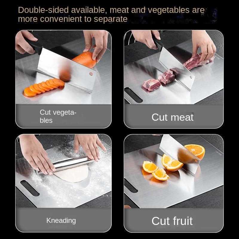 CHEFSTEEL – Schneidebrett aus Edelstahl, robust und leicht zu reinigen für hygienisches Arbeiten