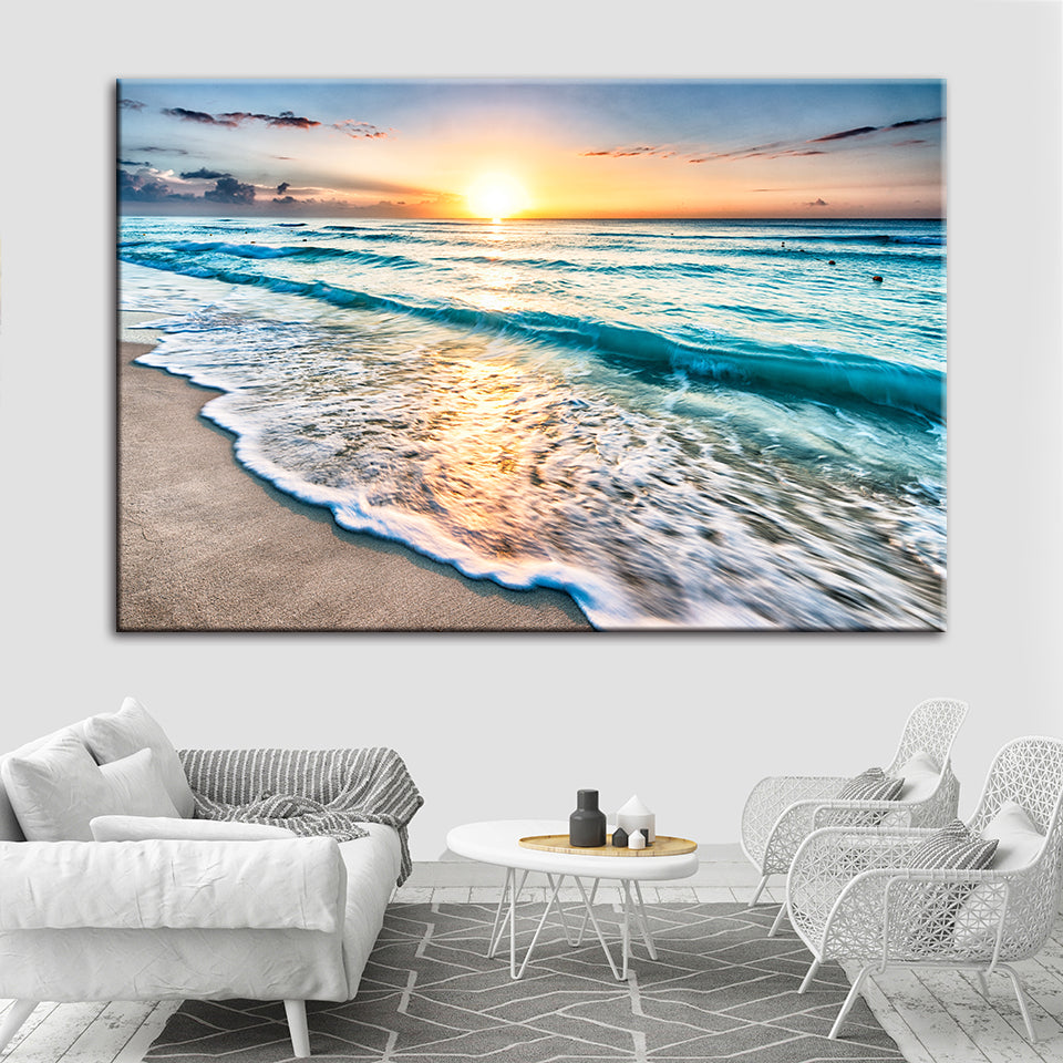 Sonniger Strand in Florida – Leinwandbild