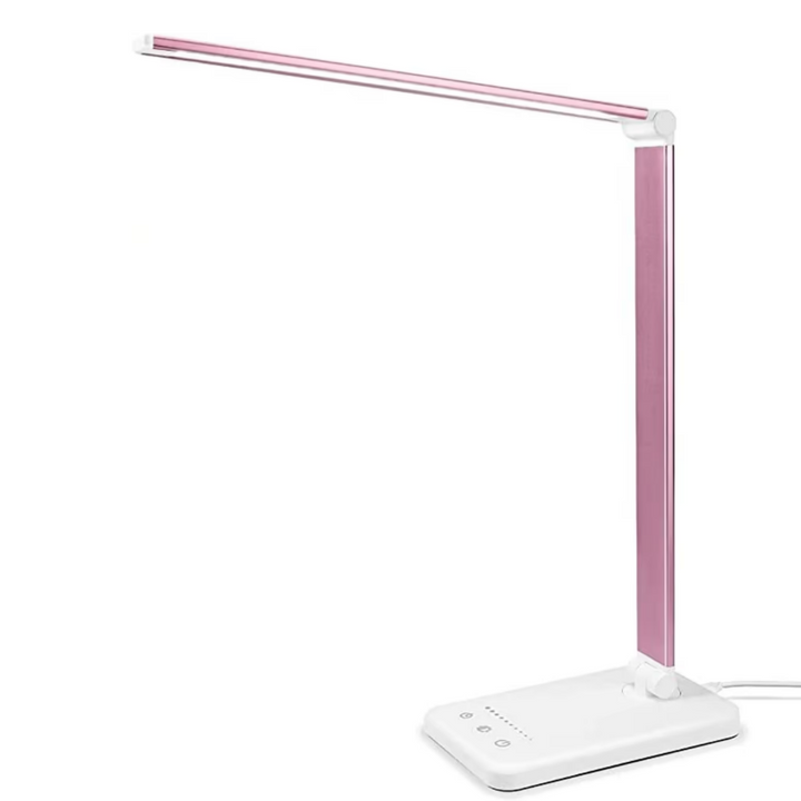 LED Tischlampe mit USB-Ladeanschluss - 5 Lichtstufen & dimmbare Helligkeit für Schreibtisch und Lesen | Brehn