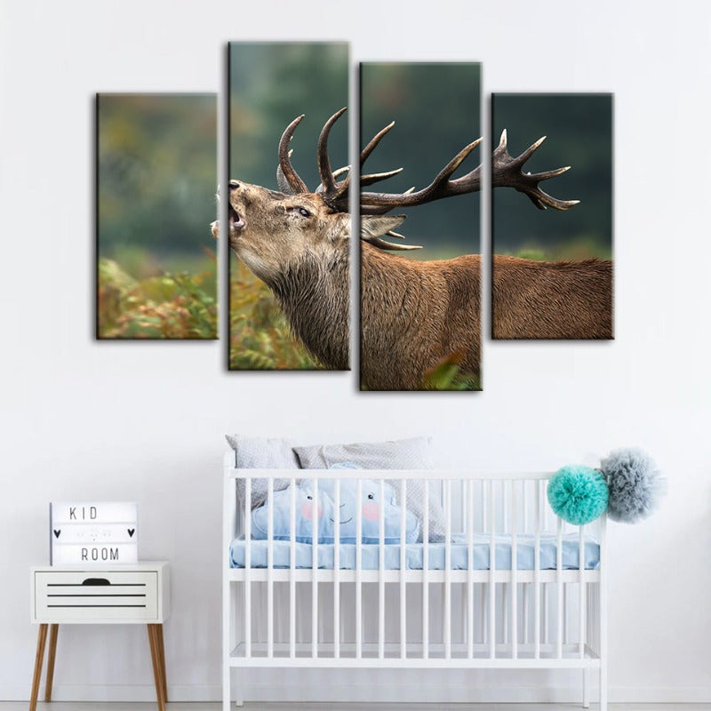 4 Stück Blökende Elch - Leinwand Wandkunst Malerei | Brehn