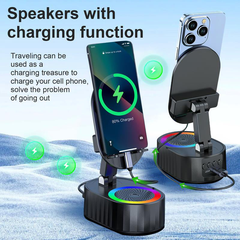 Brehn | Wireless Induktions-Audio Bluetooth Lautsprecher 5 in 1 Telefonhalter
