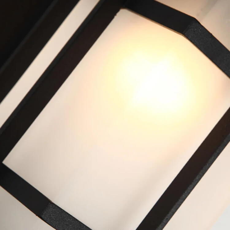 Moderne chinesische quadratische Außen wasserdichte 1-Licht Wandleuchte | Brehn