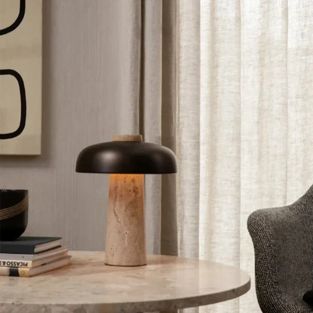 Brehn | Luxus Travertin LED Tischlampe