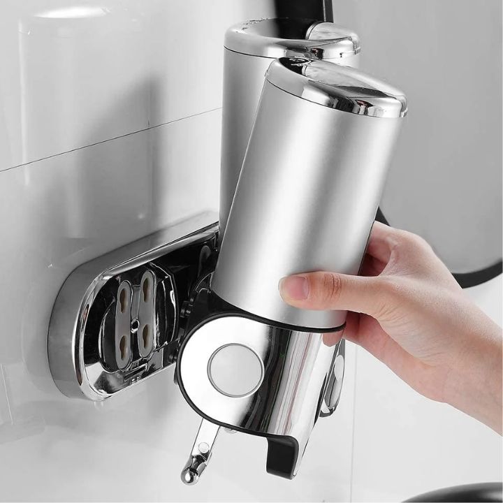 Wandseifenspender | SudsStation Badezimmer-Organizer | Edelstahl & ABS | 500 ml | Set mit 1–3 Stück