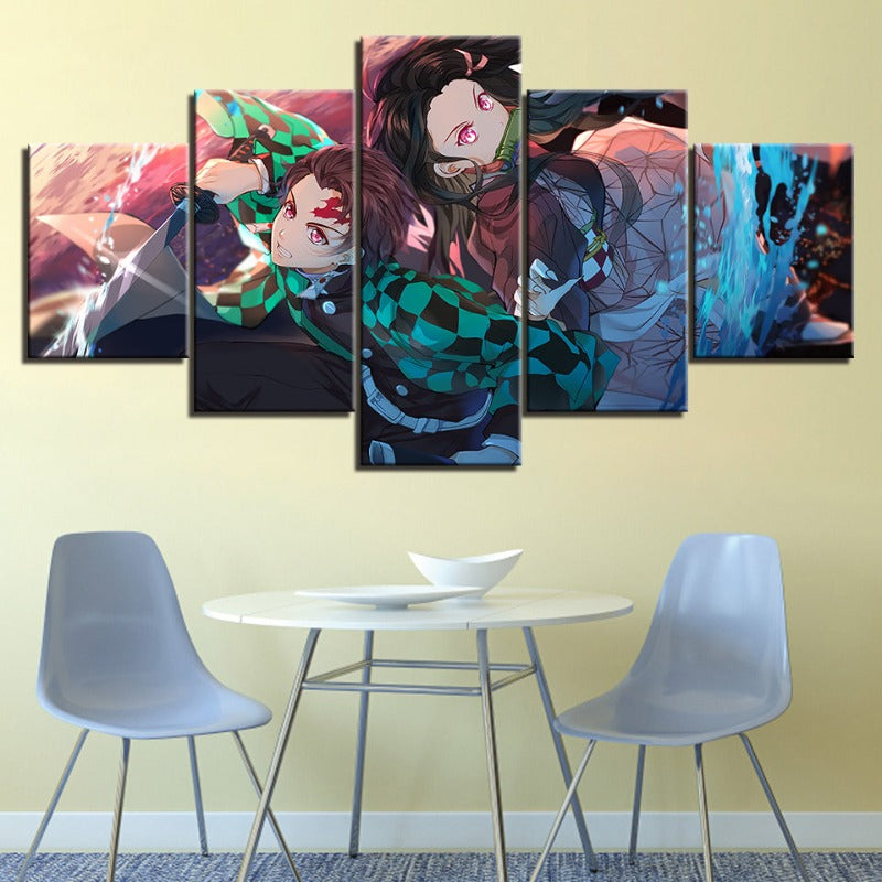 Anime Warrior Team 5 Teile - Leinwand Wandkunst Gemälde