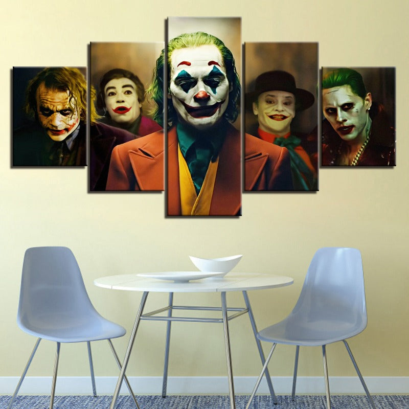 Joker Versionen - 5-teilige Leinwand Wandkunst Malerei