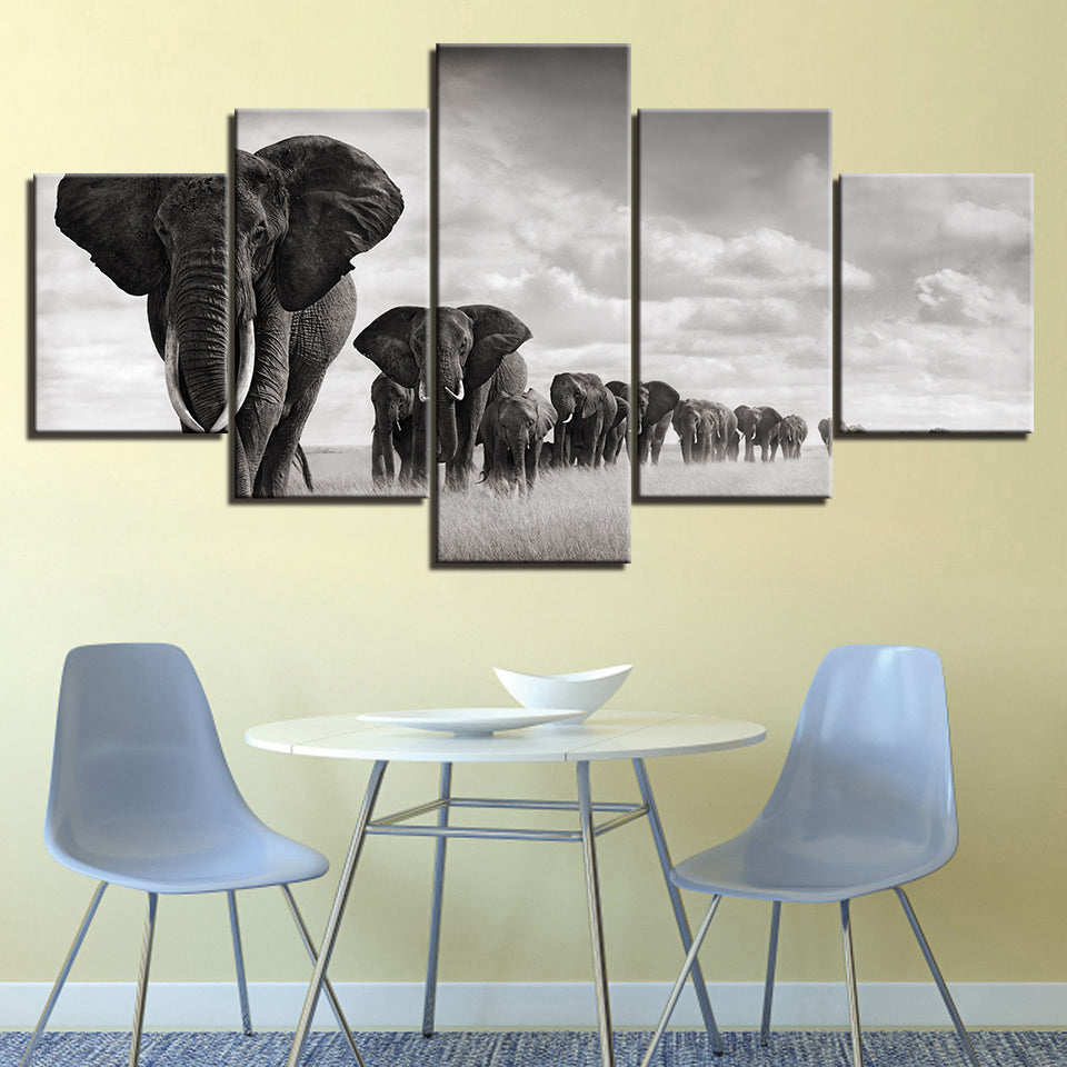 Imposante Elefanten - Leinwand Wandkunst Malerei