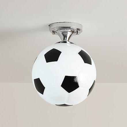 Brehn | SportLume Kreative Deckenleuchte | Basketball & Fußball Design | Halbmontage | Glaslampe