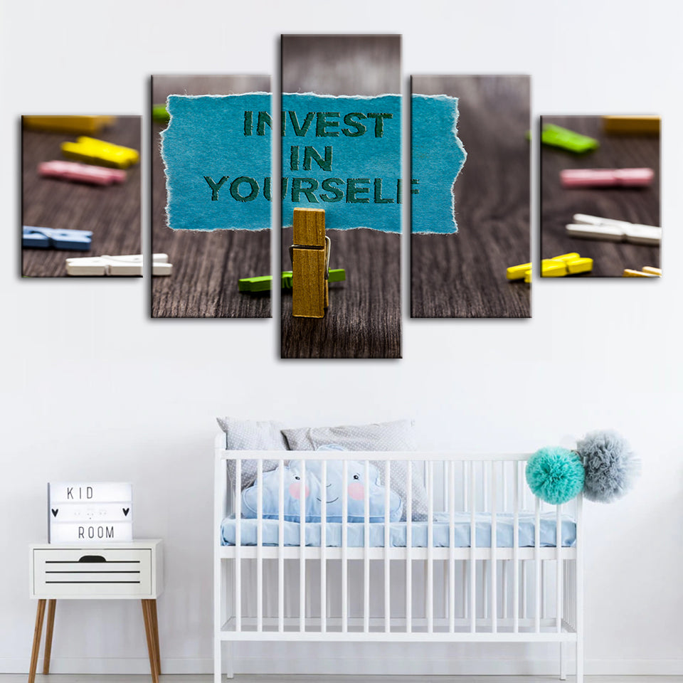 Investiere in dich selbst 5 Teile - Leinwand Wandkunst Malerei