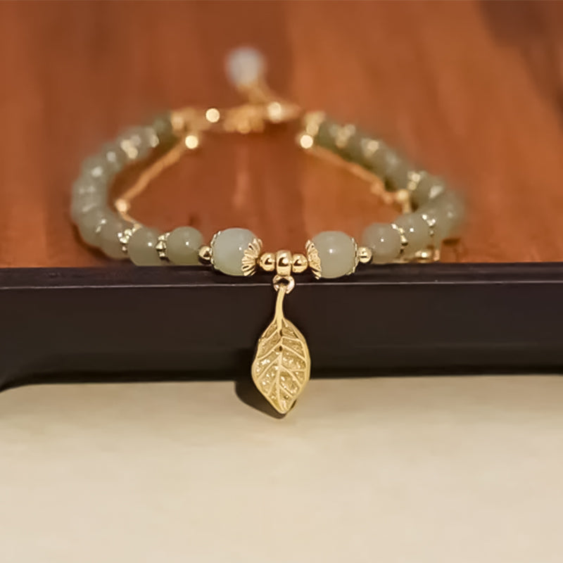 Brehn | Hetian Jade Blattgold Armband