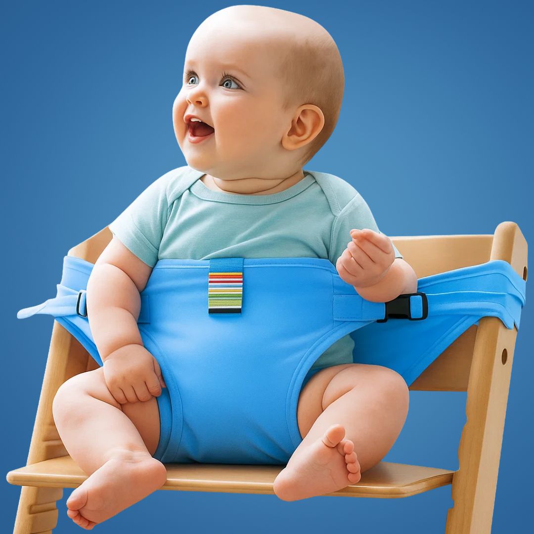 SeatGuard | Kindersitzgurt – Sicherer verstellbarer Sitz – Atmungsaktiver Baumwollstoff – Tragbare Sicherheitslösung zum Essen für reisende Eltern Brehn