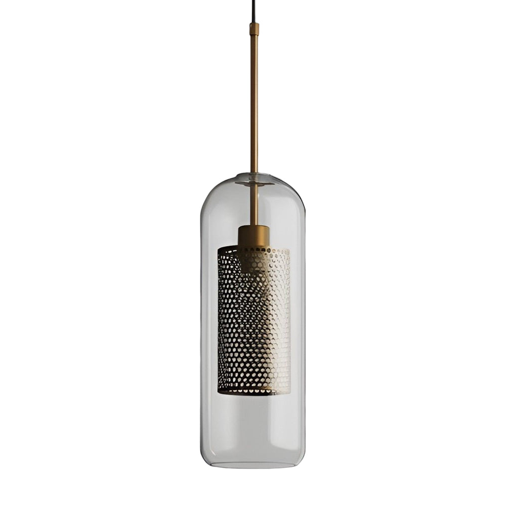 Vintage Industrie Hängelampe mit rundem Glas und Gold – LED Pendelleuchte für Esszimmer und Wohnzimmer | Brehn