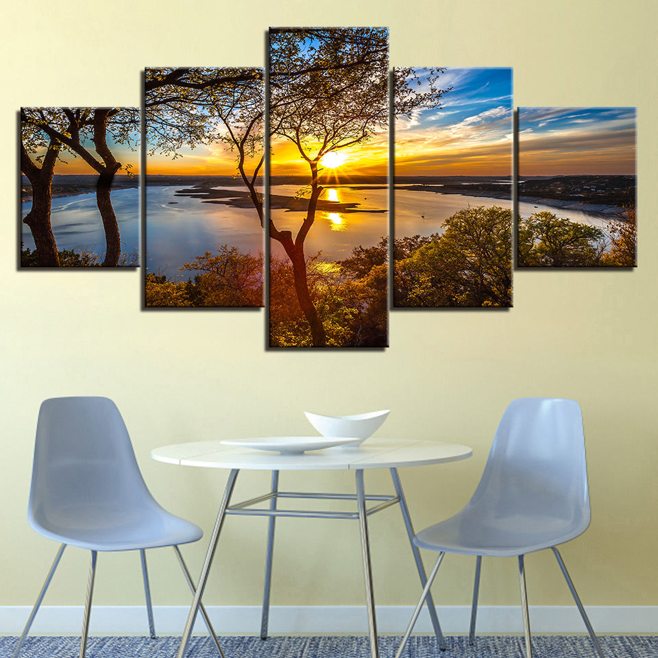 Warme Landschaft – Leinwandbild