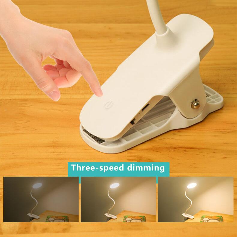 Brehn | Einfache LED Clip-Schreibtischlampe wiederaufladbar Augenschutz Nachtlicht