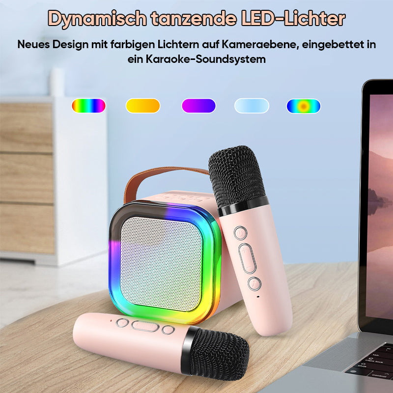 Brehn | Mini-Karaoke-Maschine für Kinder mit drahtlosen Mikrofonen