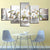 Metallic Weiß Orchideen 5 Teile - Leinwand Wandkunst Malerei