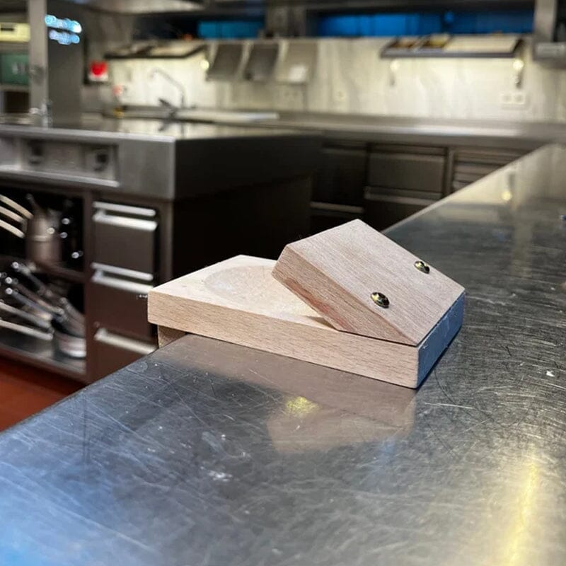 Brehn | Austern-Öffnungshilfe aus Massivholz | Ergonomische Schalentier-Klemme | Rutschfeste Hebel-Arretierung | Professionelles Gastro-Tool | Sicherheitsholz-Block