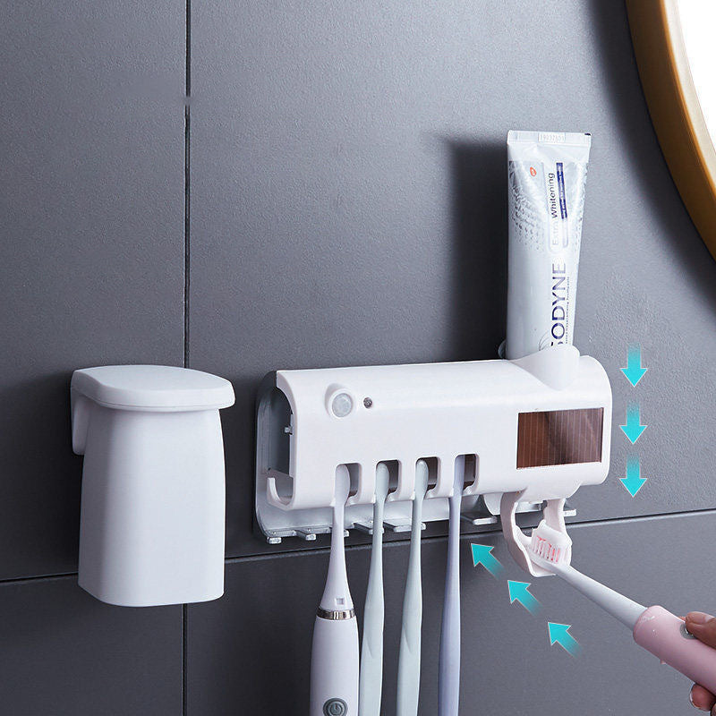Brehn | Smart UV-Licht Sterilisator Zahnbürstenhalter, Wandmontage Zahnpastaspender