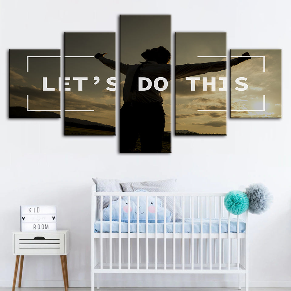Let's Do This 5 Stück - Leinwand Wandkunst Gemälde