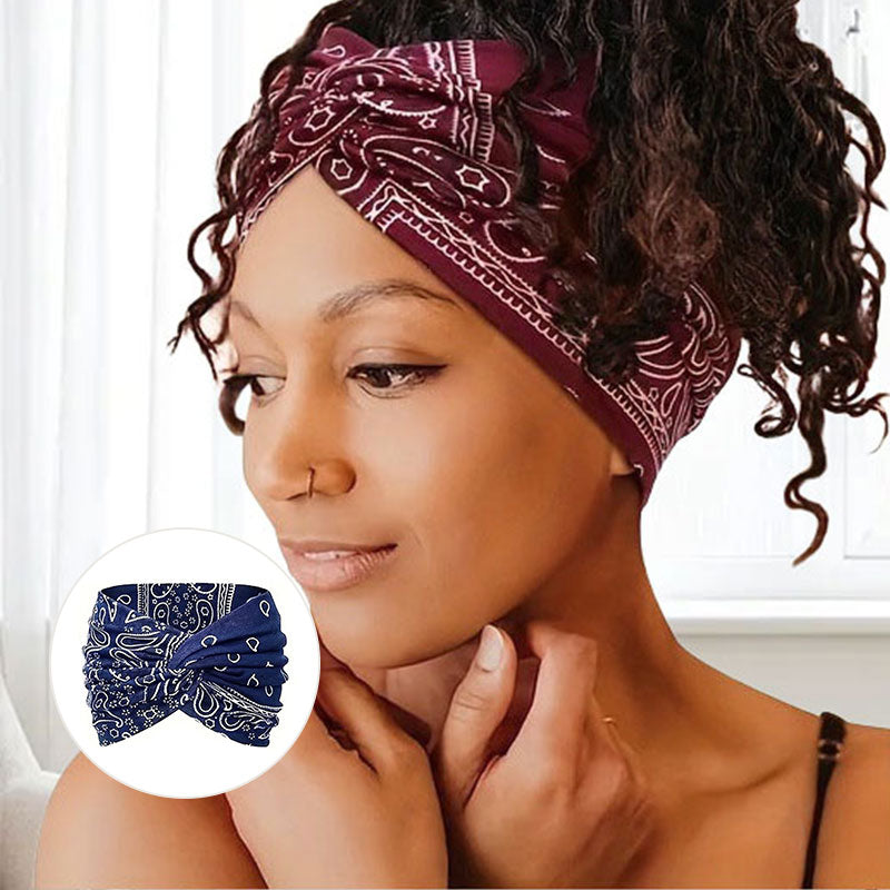 Brehn | Vintage-Stil Breites Batik-Haarband