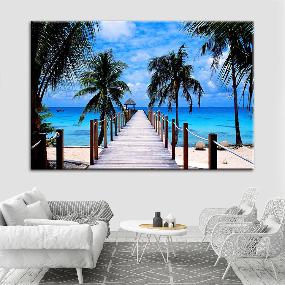 Maladiven Urlaub - Leinwand Wandkunst Gemälde