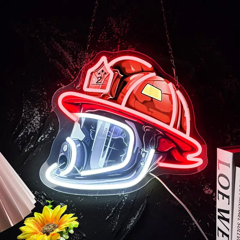 Brehn | Feuerwehrhelm Neonzeichen