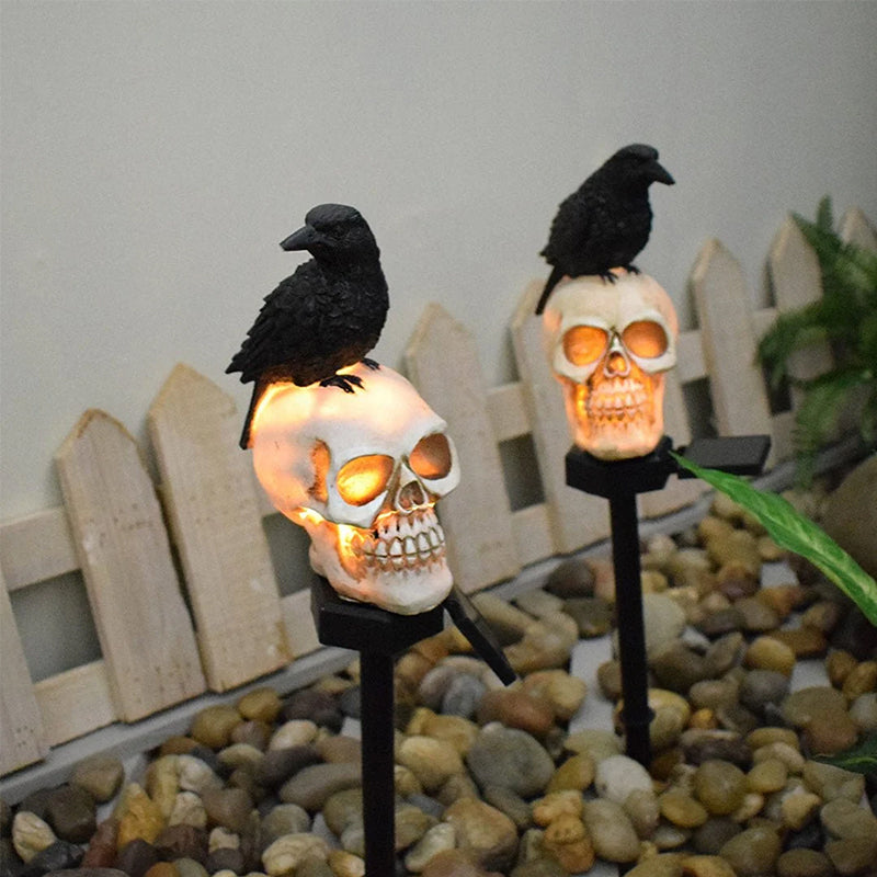 Brehn | Halloween Solar Schädel Krähen Dekorative Lichter