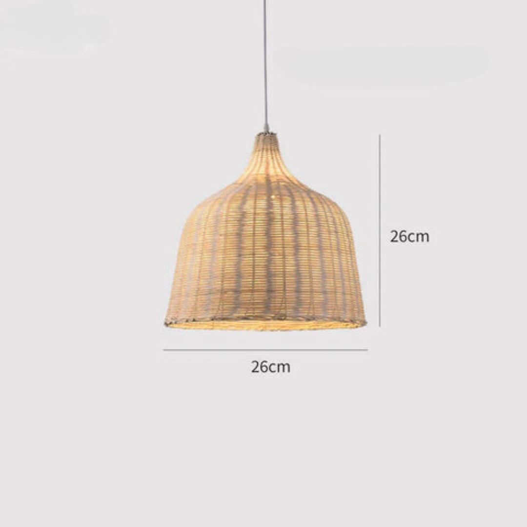 RusticGlow - Geflochtene Rattan Pendelleuchte Brehn