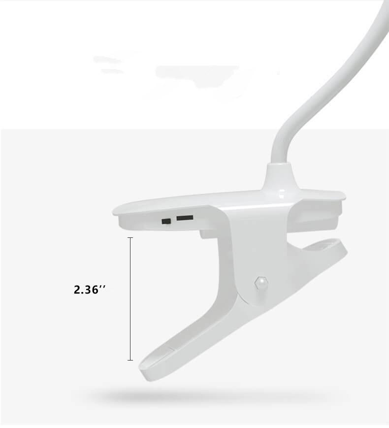 Brehn | Einfache LED Clip-Schreibtischlampe wiederaufladbar Augenschutz Nachtlicht