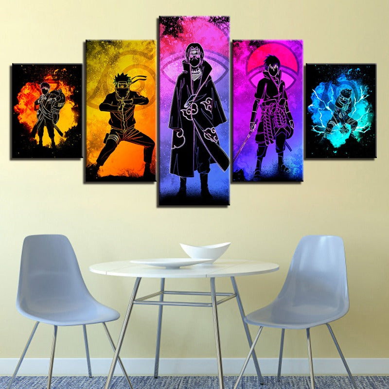5 Stück Naruto Anime - Leinwand Wandkunst Malerei