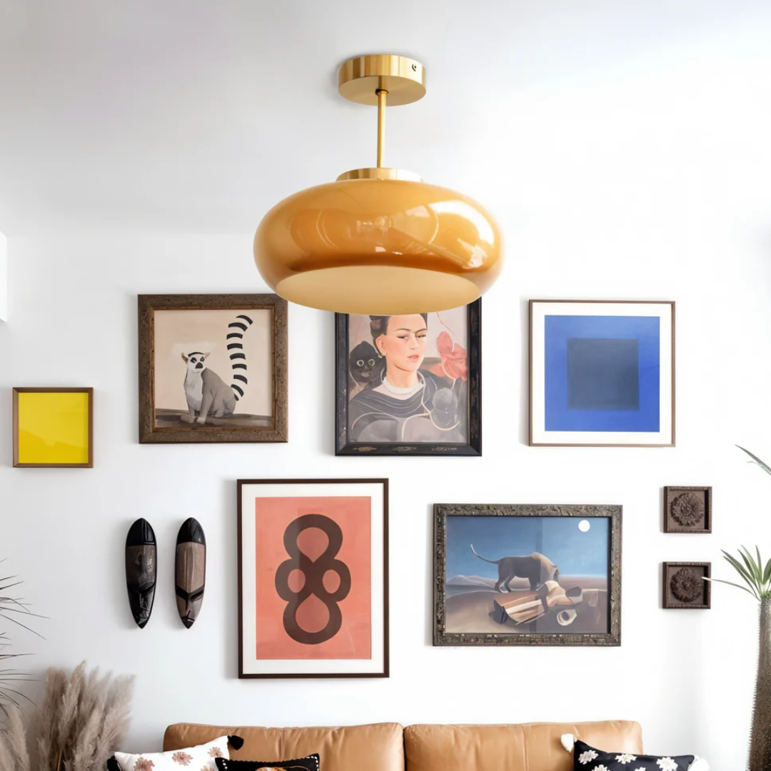 Brehn | Vintage Gelbe Deckenlampe