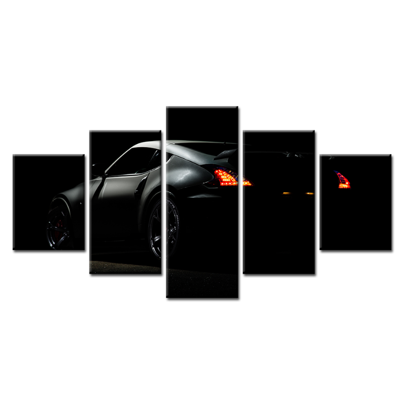 5-teilige Scheinwerfer Nahaufnahme Rote Metallic Auto - Canvas Wandkunst Malerei