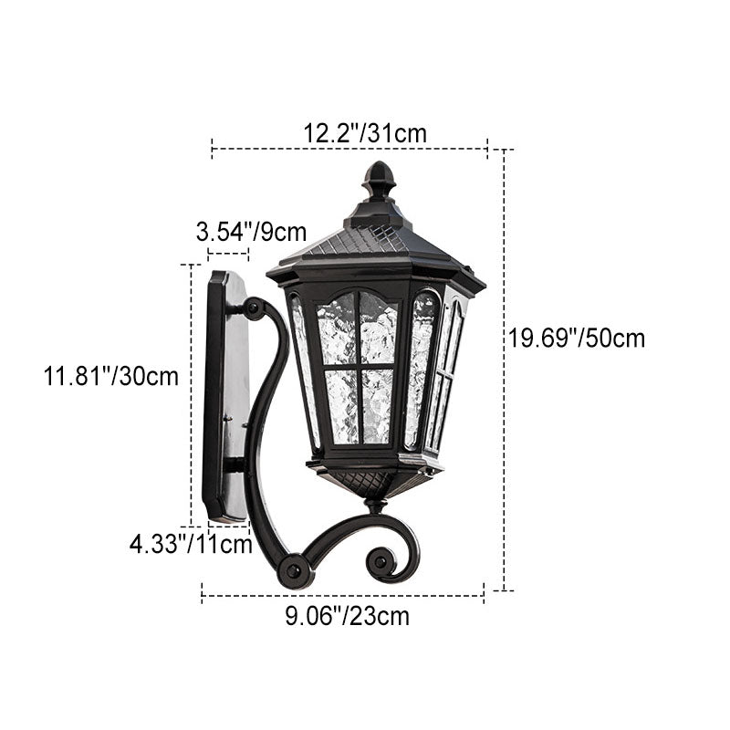 Europäische Outdoor-Laterne Aluminium Glas Wasserdicht 1-Licht Wand Sconce Lampe | Brehn