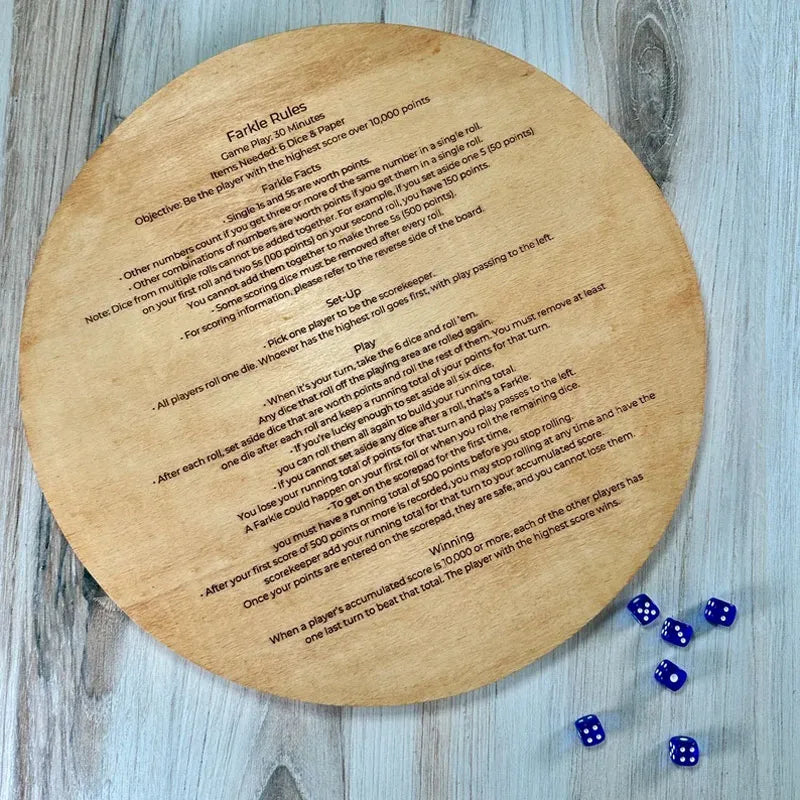 Farkle Würfeltablett