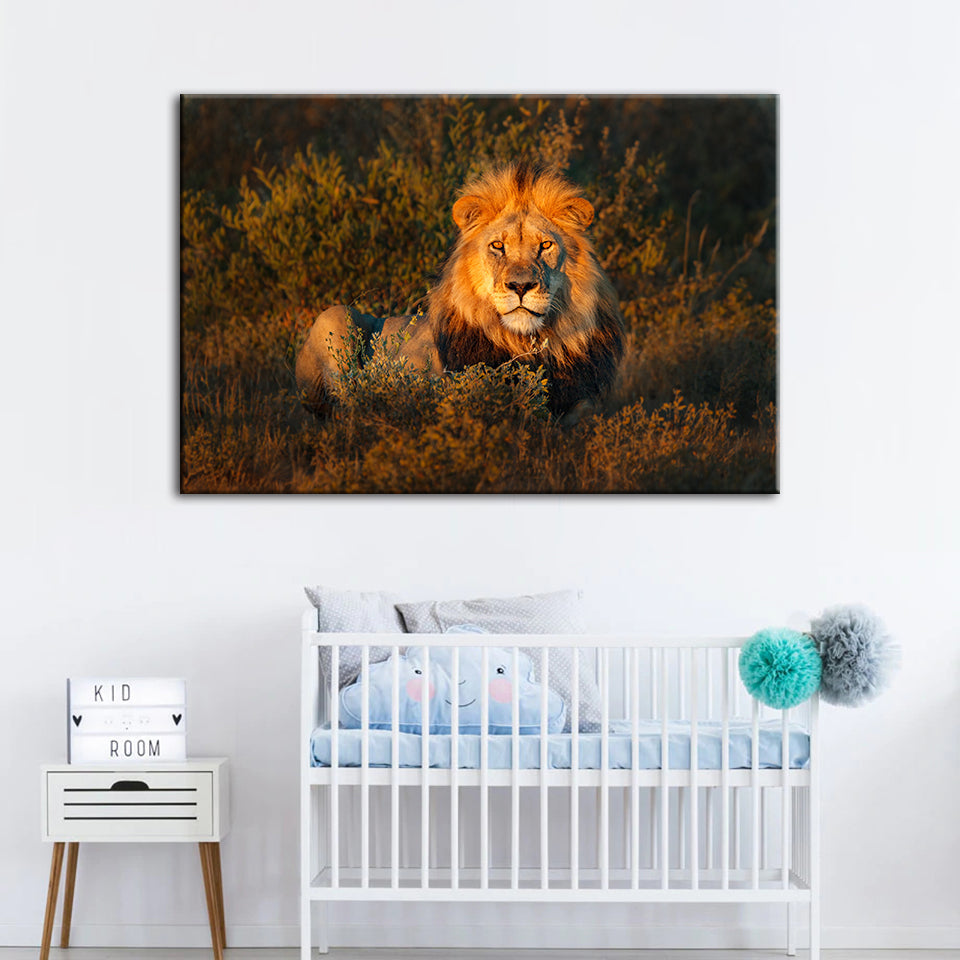 Göttlicher Sonnenuntergang Löwe - Leinwand Wandkunst Malerei