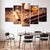 5-teilige braune moderne Kunst - Leinwand Wandkunst Gemälde