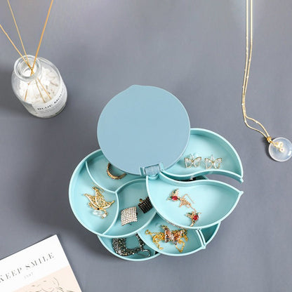 Brehn | Schmuckbox - 360° drehbare Aufbewahrungsbox für Schmuck, maximaler Schutz und Organisation