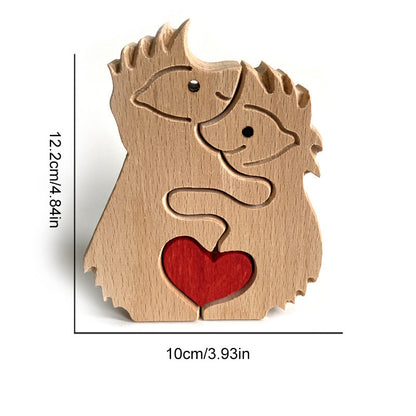 Brehn | Niedliche Tierfamilien-Ornament, Holz-Puzzle-Figur - 🎁Liebesgeschenk