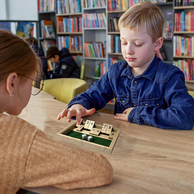 Shut The Box Spiel - Spaß Tisch Mathematik Spiel für Erwachsene und Kinder | Brehn