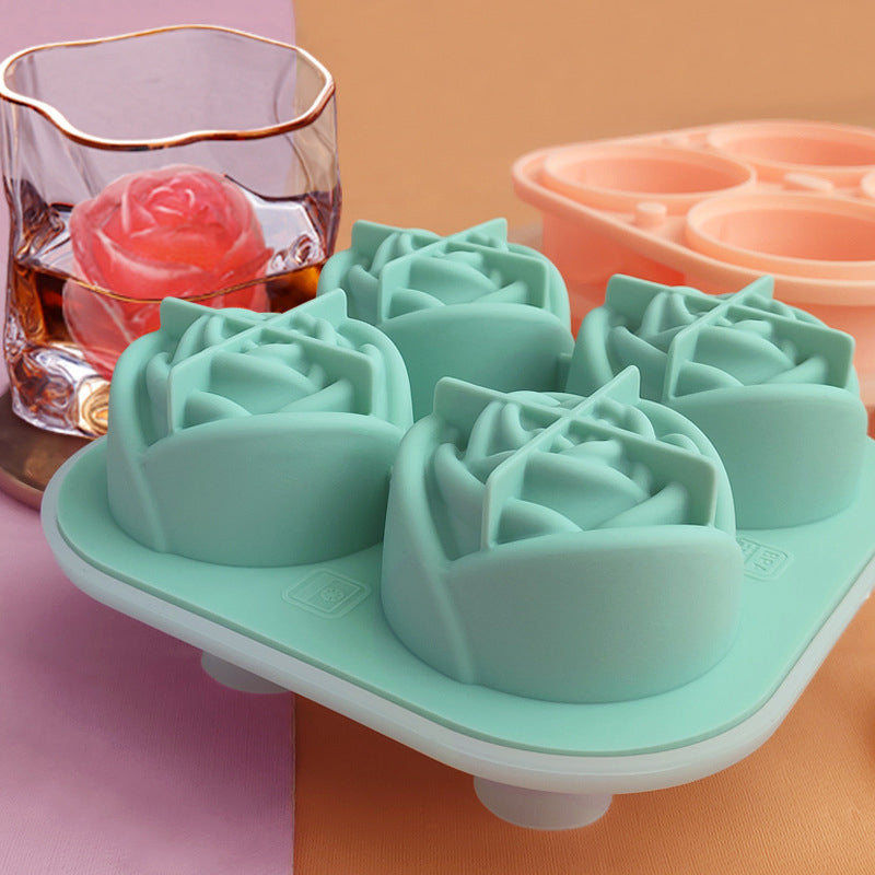 Große pinke Eiswürfelschale mit 4 Fächern | Brehn