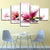5 Stück Weiß Rosa Ombre Blume - Leinwand Wandkunst Malerei