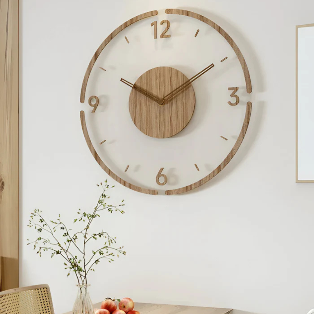 Nock Wanduhr – Stylische & Geräuschlose Uhr für Wohnzimmer oder Schlafzimmer | Brehn