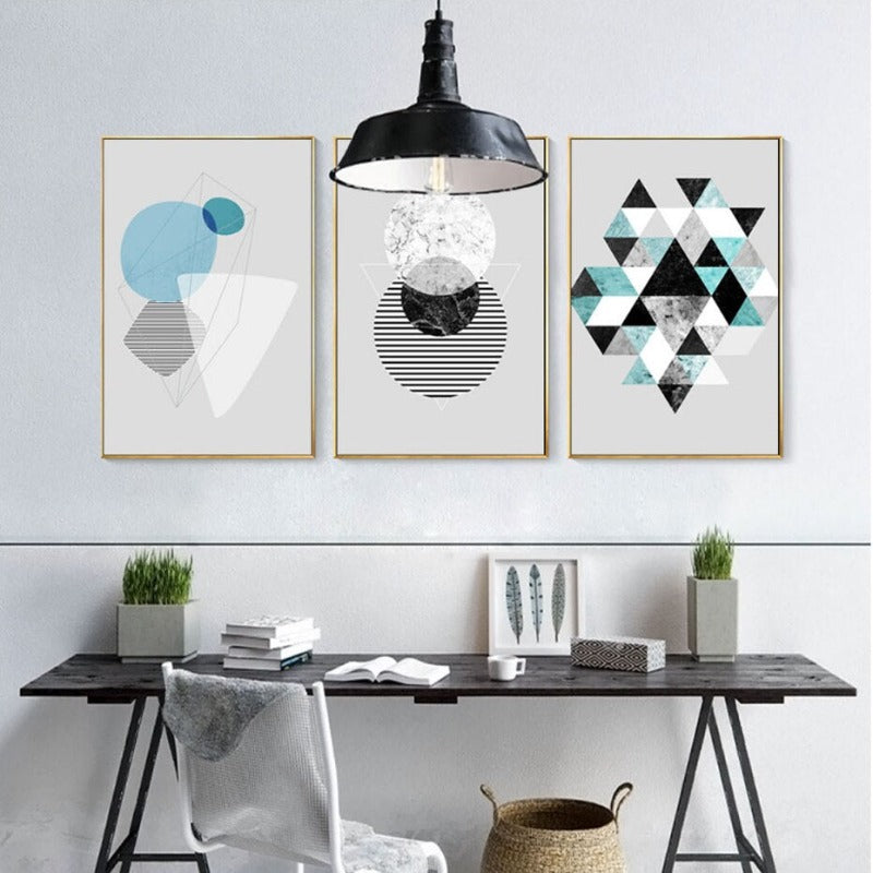 Geometrische Kunst - Leinwand Wandkunst Gemälde