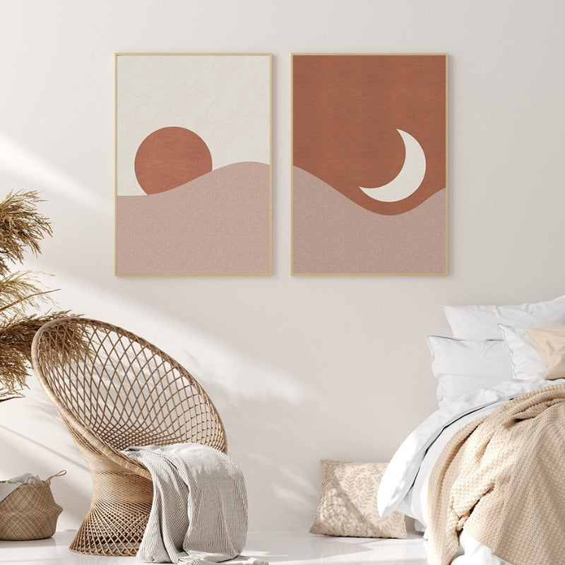 Moon To Sun And Back - Leinwand Wandkunst Gemälde