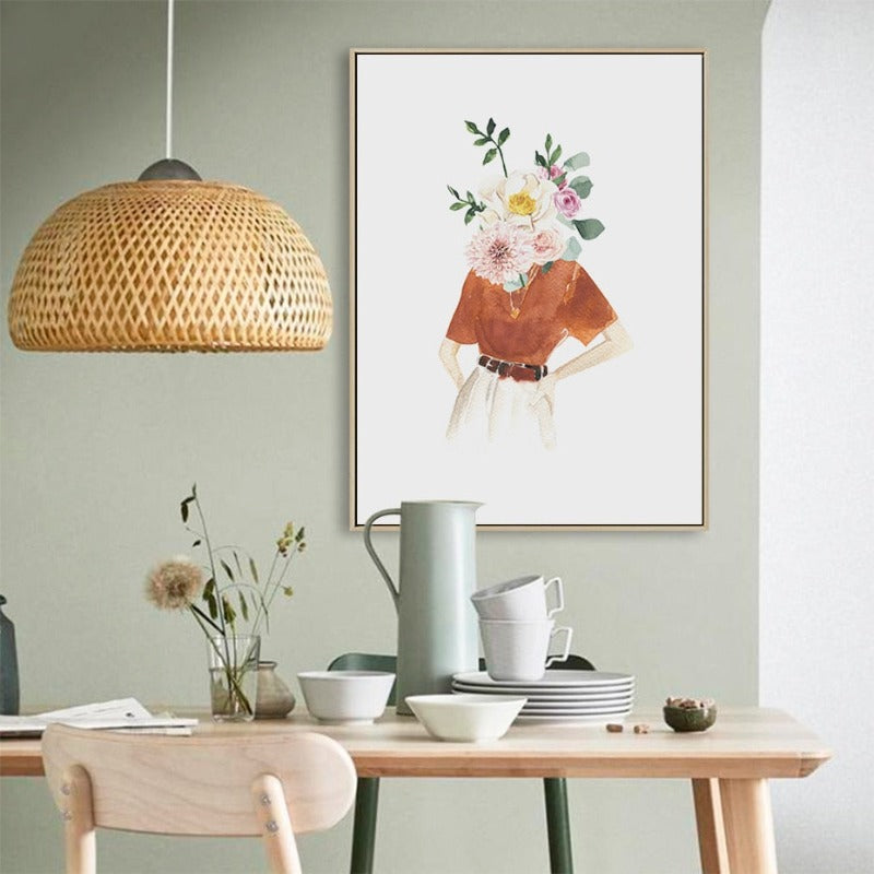 Pink Trendy Frau Druck Weibliche Mode - Leinwand Wandkunst Gemälde